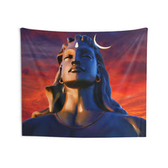 Adiyogi Shiva Red Tapestry