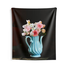 Pink Flower Vase Tapestry