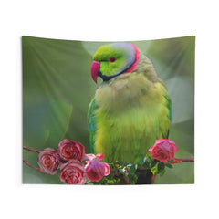 Parrot And Roses Tapestry