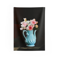 Pink Flower Vase Tapestry