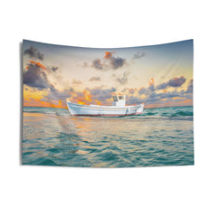 White Boat Tapestry