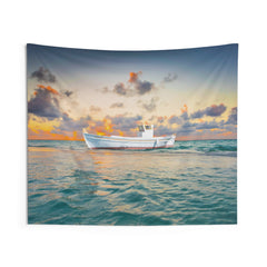 White Boat Tapestry