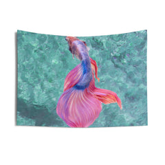 Blue And Pink Sea Fish Tapestry