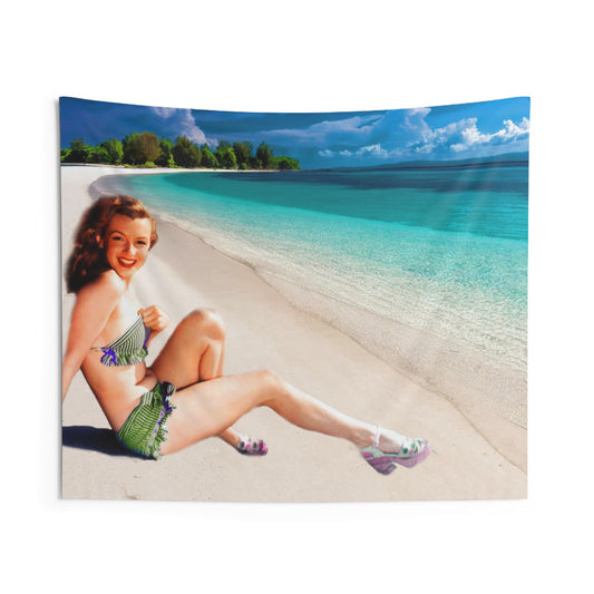 Marilyn Sea Beach Tapestry