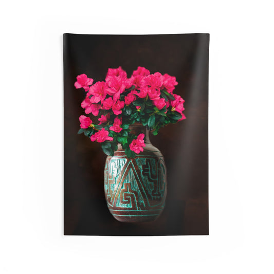 Vintage Vase Flower Tapestry
