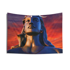 Adiyogi Shiva Red Tapestry