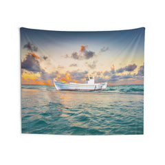White Boat Tapestry