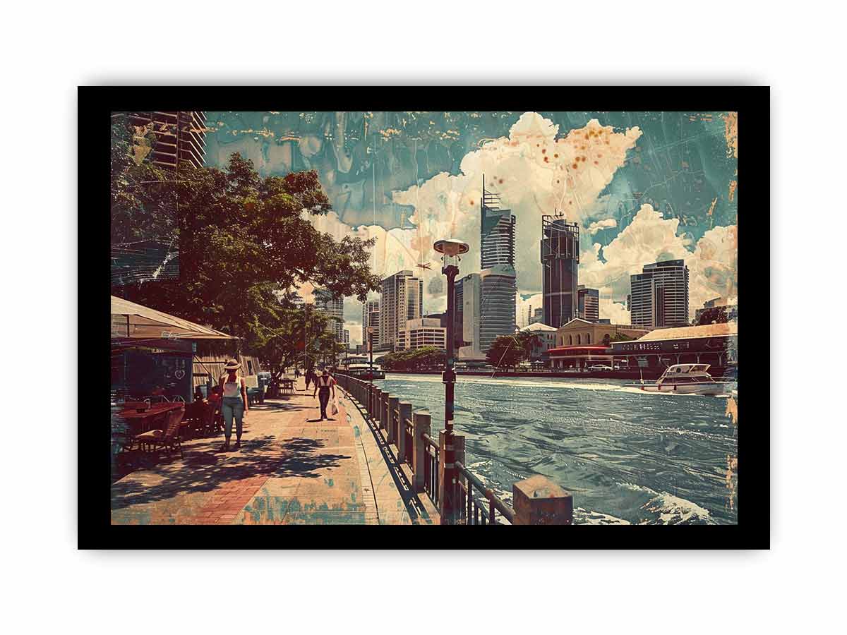Brisbane City Vintage Art