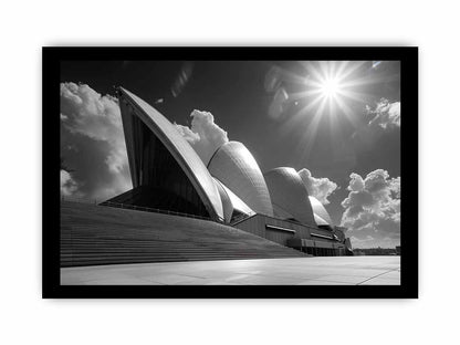 Opera House Black and  white Framed Print