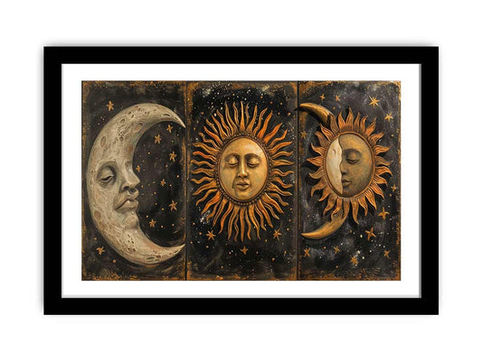 Sun Moon Framed Print Art
