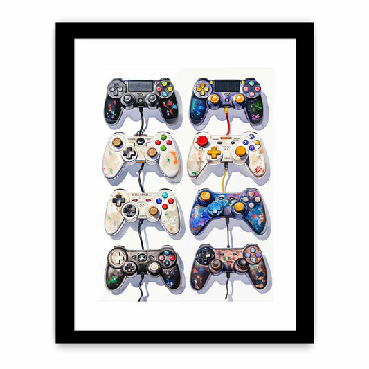 Video Game Controller Evolution Print