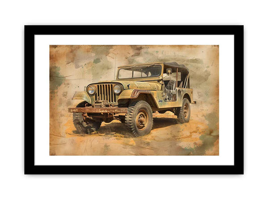 Vinatge Jeep Framed Print