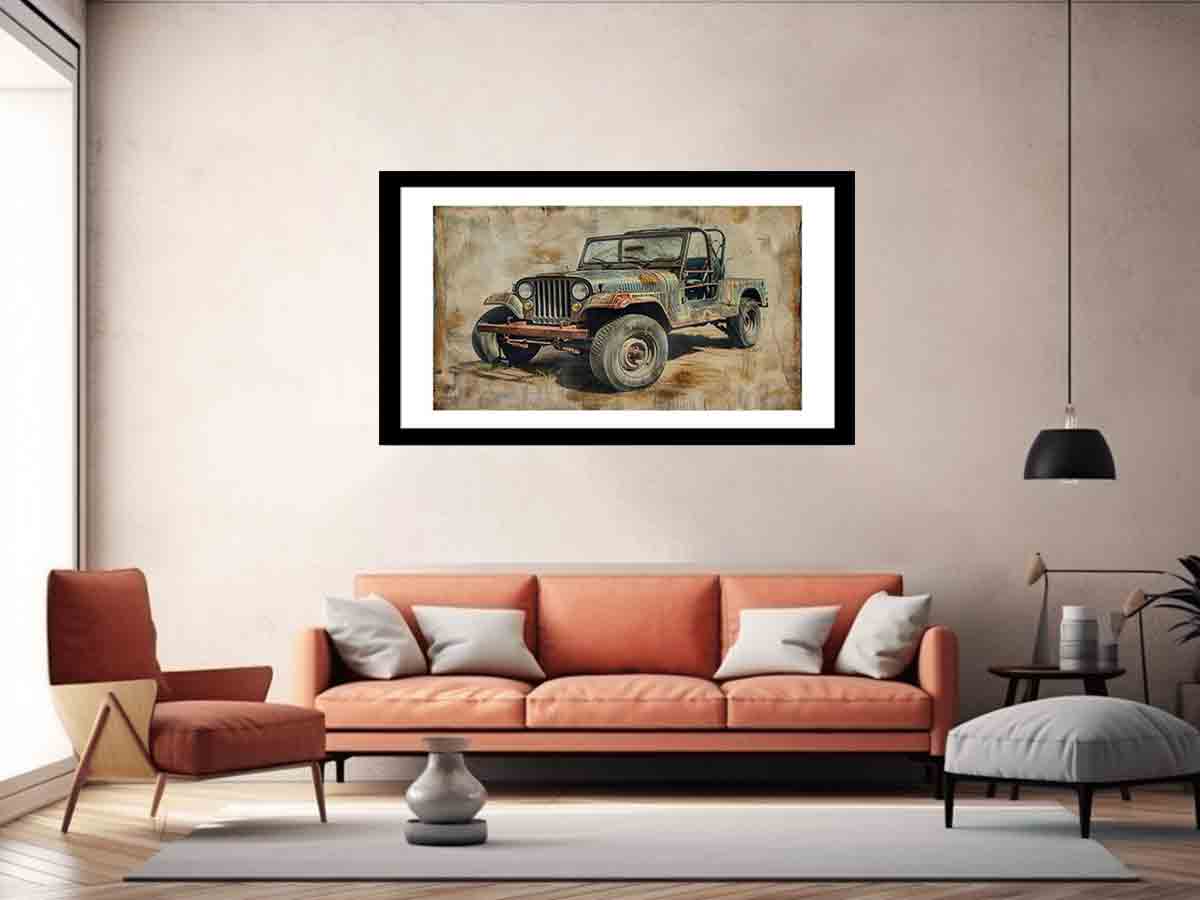 Vinatge Jeep Framed Print