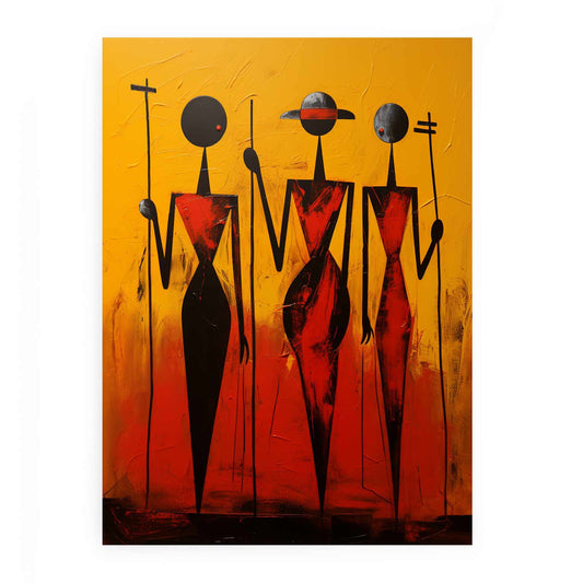African Precisionist Art Canvas Art Print