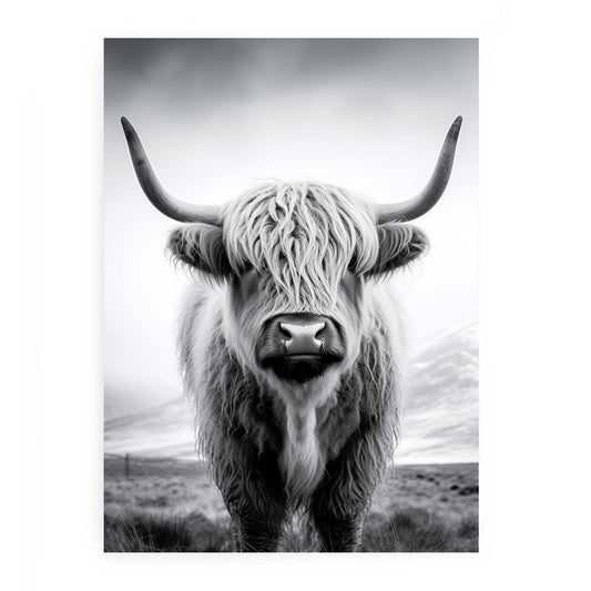 Highland Cow Canvas Art Print Painting