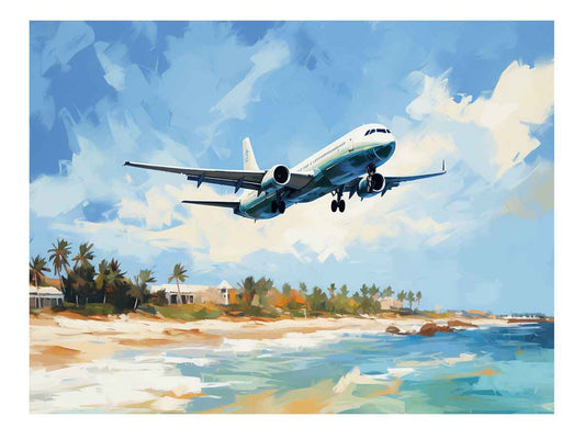 Airplane Art Canvas Painting Print