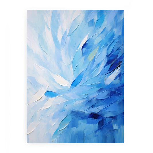 Abstract Blue Knife Art Painting Canvas Art Print