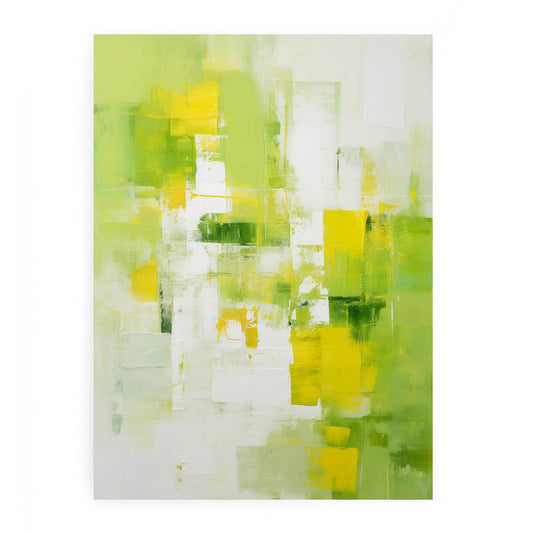 Abstract Painting Green Yellow Canvas Art Print