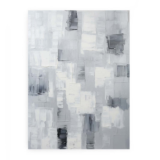 Abstract Painting Grey Canvas Art Print