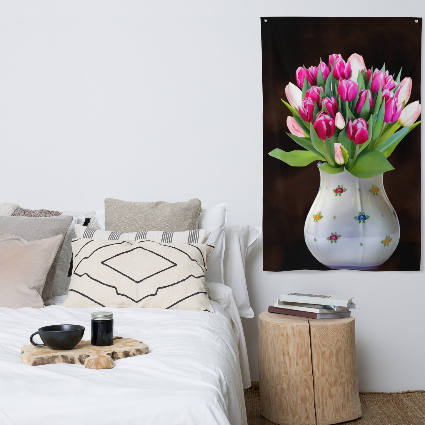 Pink Flower Vase Flag