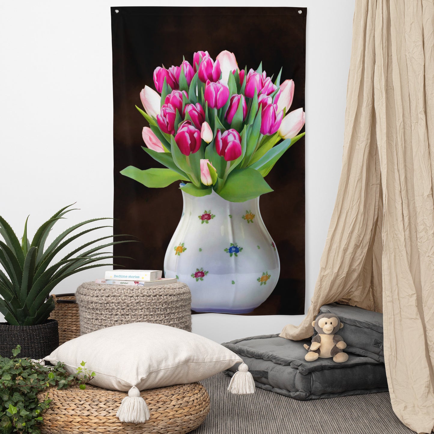 Pink Flower Vase Flag