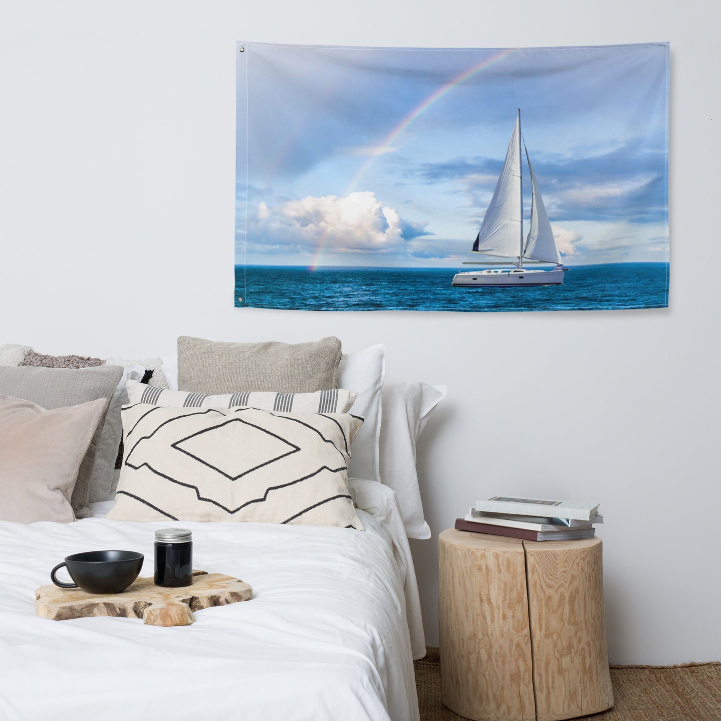 Rainbow Sailing Ship Flag