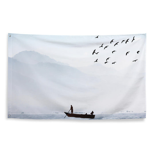 Bird Sea Boat Lake  Flag Tapestry wall hanging
