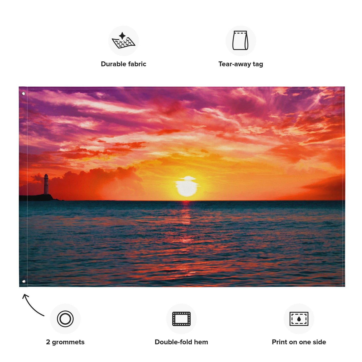 Glimmering Sunrise Flag Tapestry wall hanging