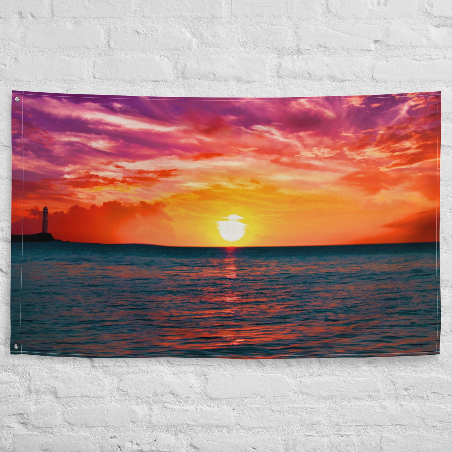 Glimmering Sunrise Flag Tapestry wall hanging