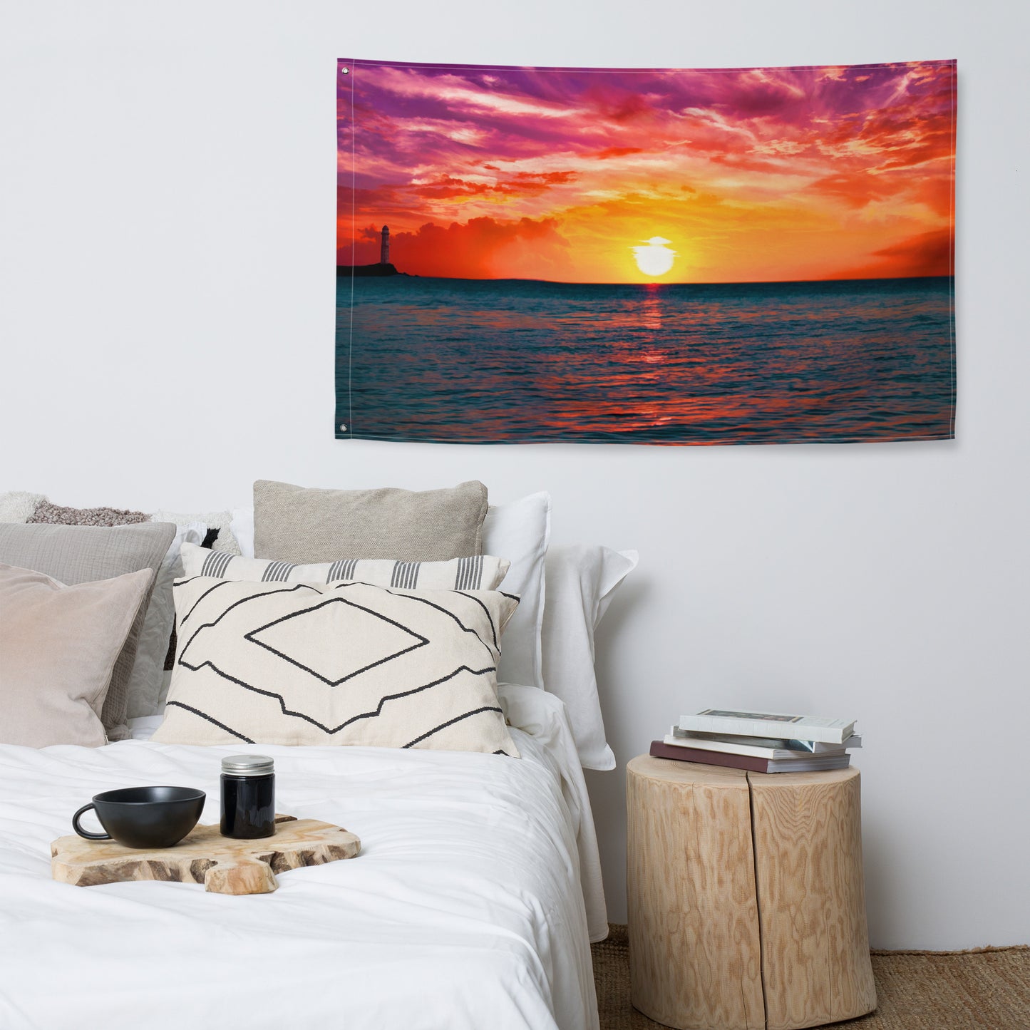 Glimmering Sunrise Flag Tapestry wall hanging