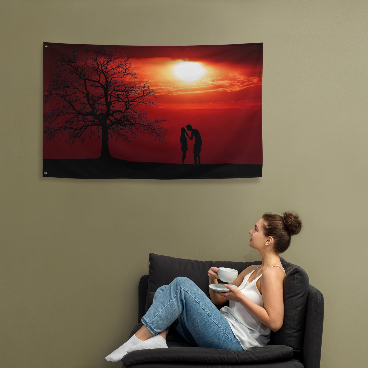 Couple Love Flag Tapestry wall hanging