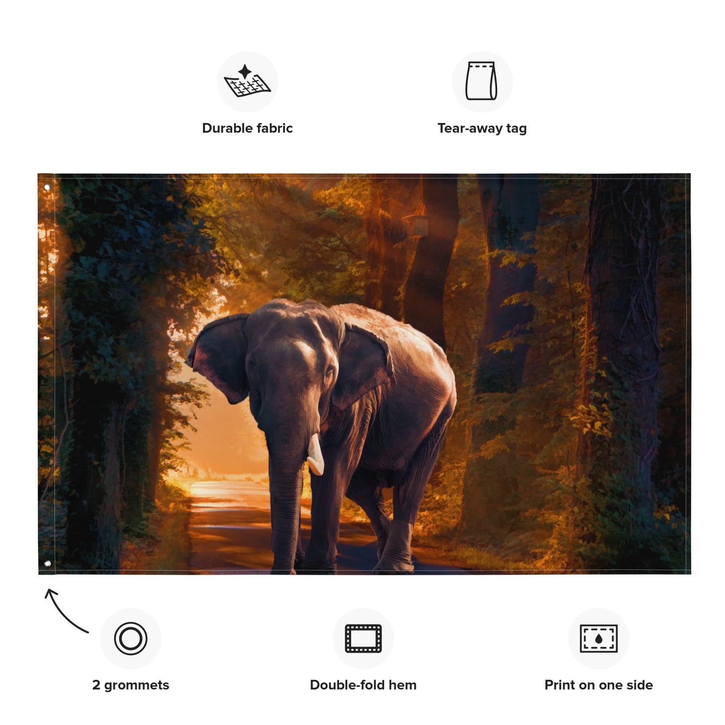 Elephant Flag Tapestry wall hanging