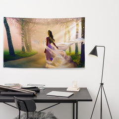 Angel In Love Painting Flag Tapestry