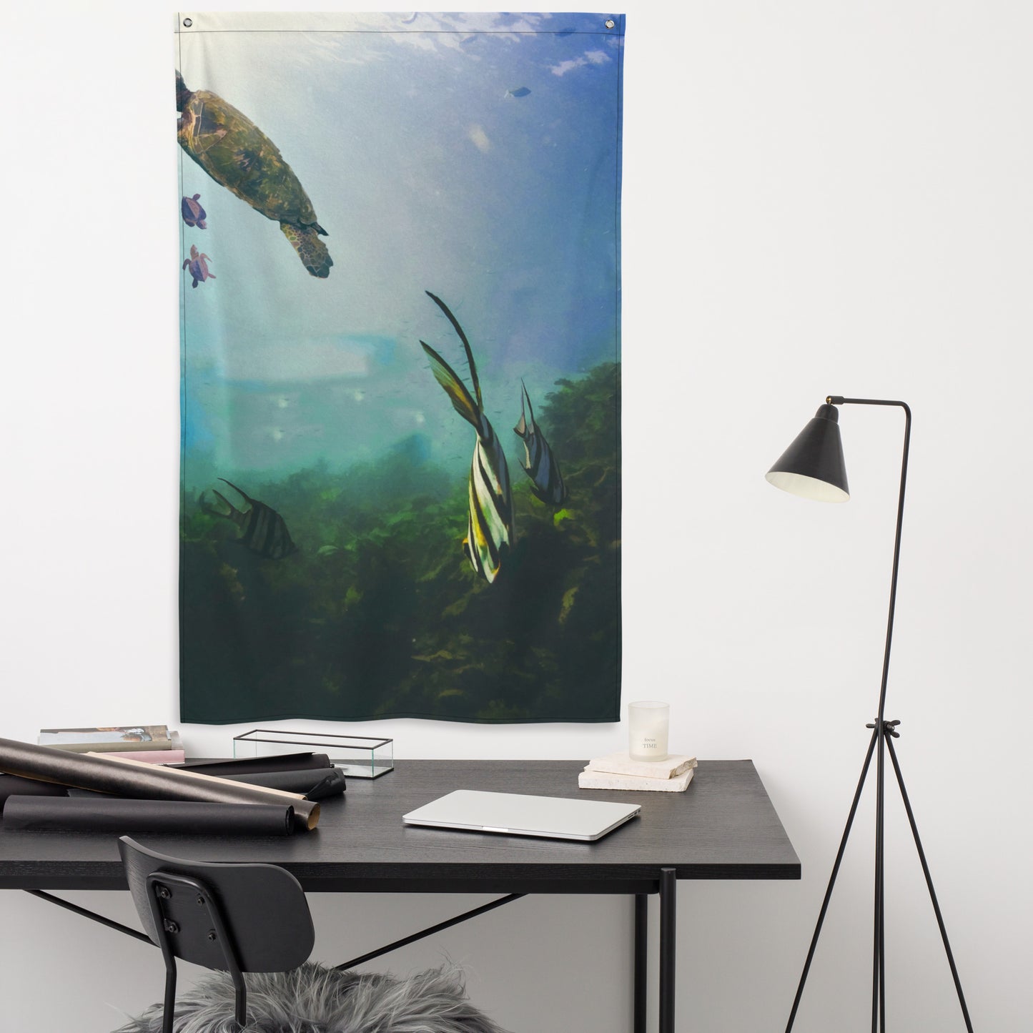 Sea Turtle Painting Flag Tapestry
