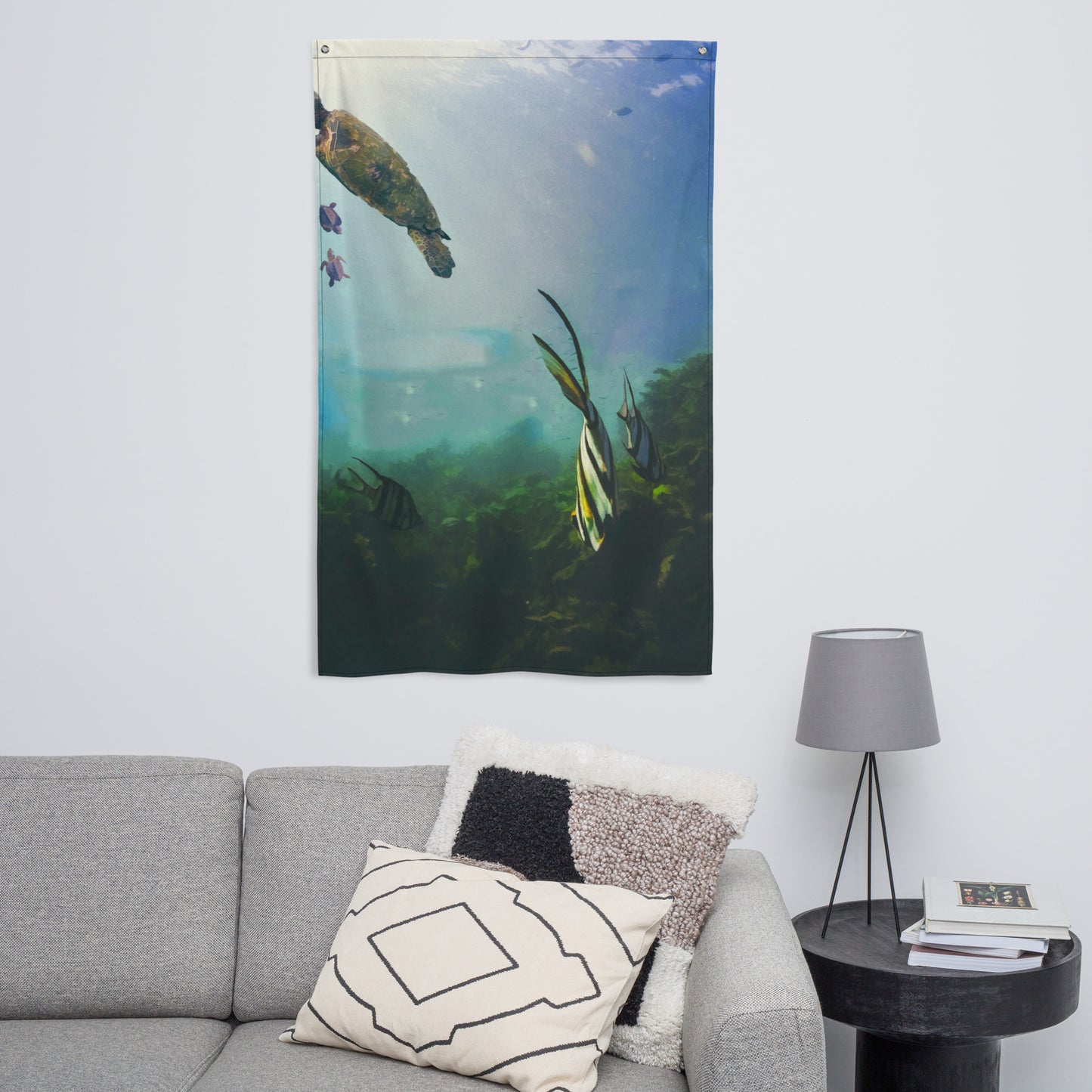 Sea Turtle Painting Flag Tapestry