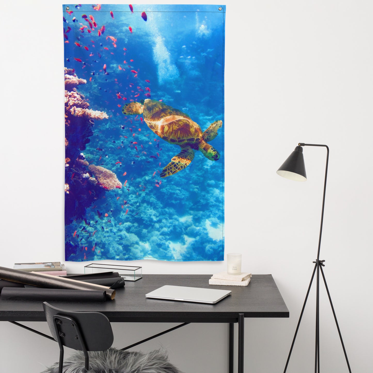 Sea Turtle Artwork Painting Flag Tapestry