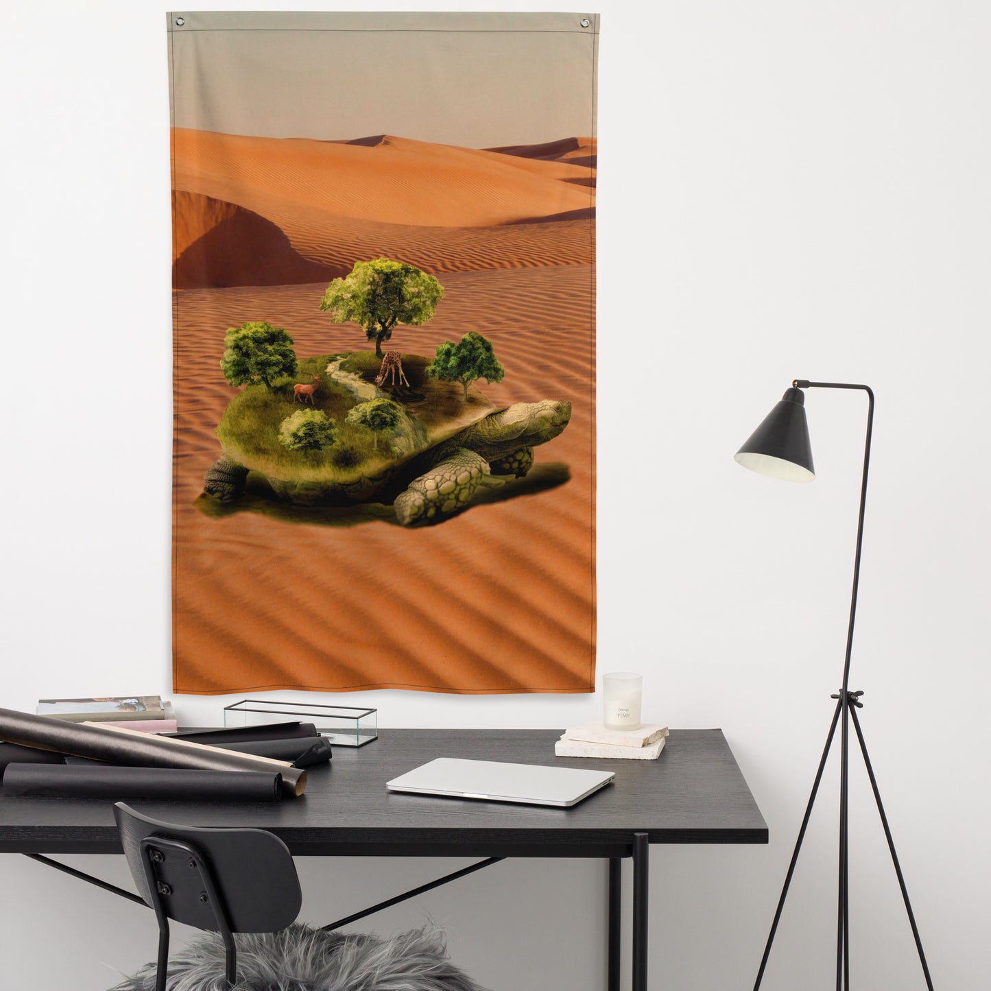 Turtle Painting Flag Tapestry