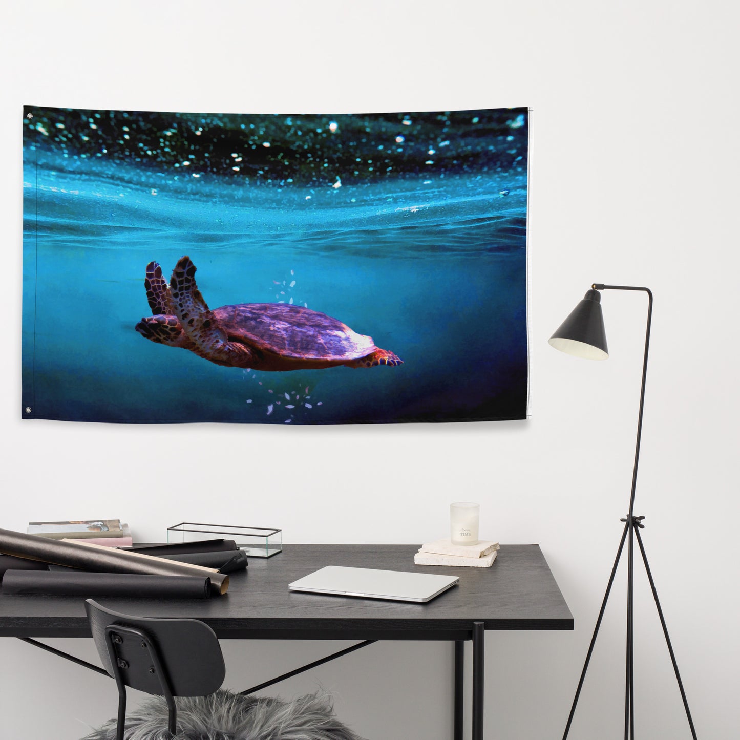 Sea Turtle Artwork Flag Tapestry