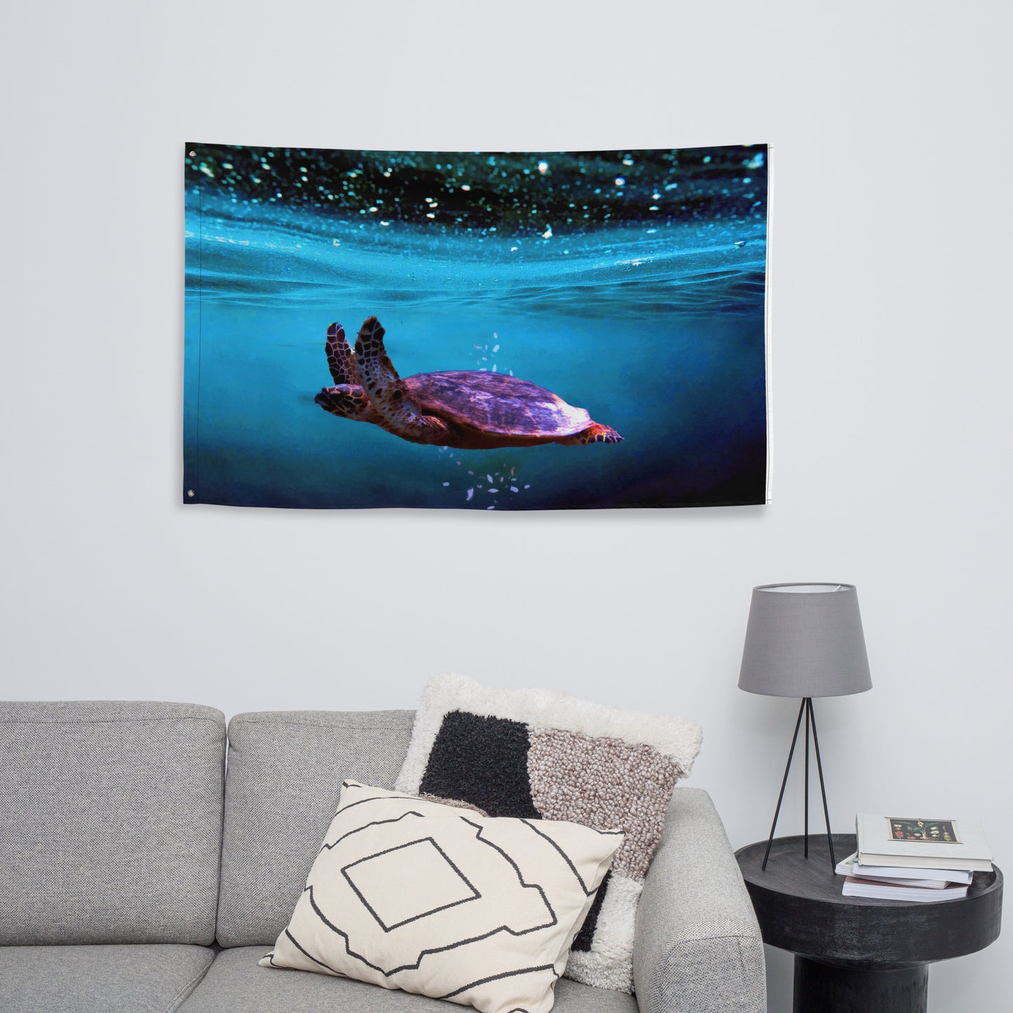 Sea Turtle Artwork Flag Tapestry