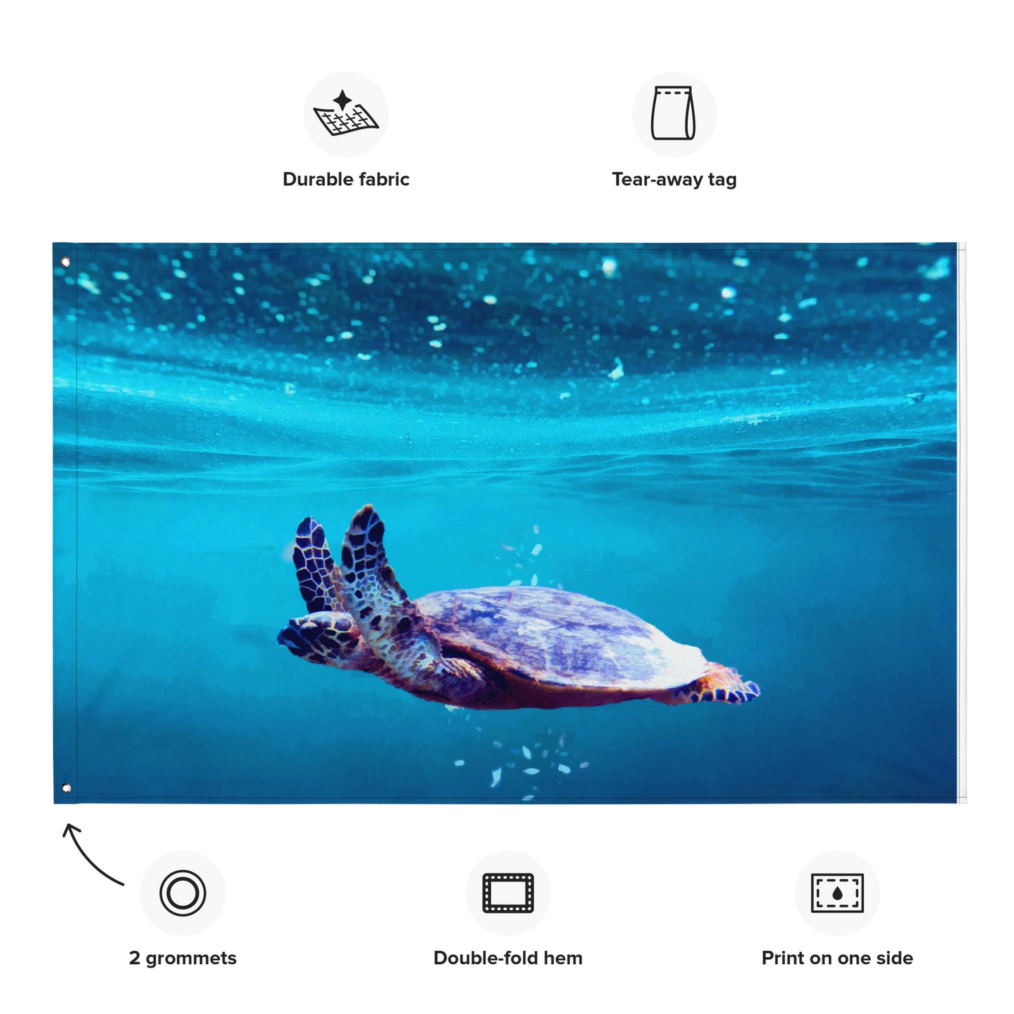 Sea Turtle Art Flag Tapestry