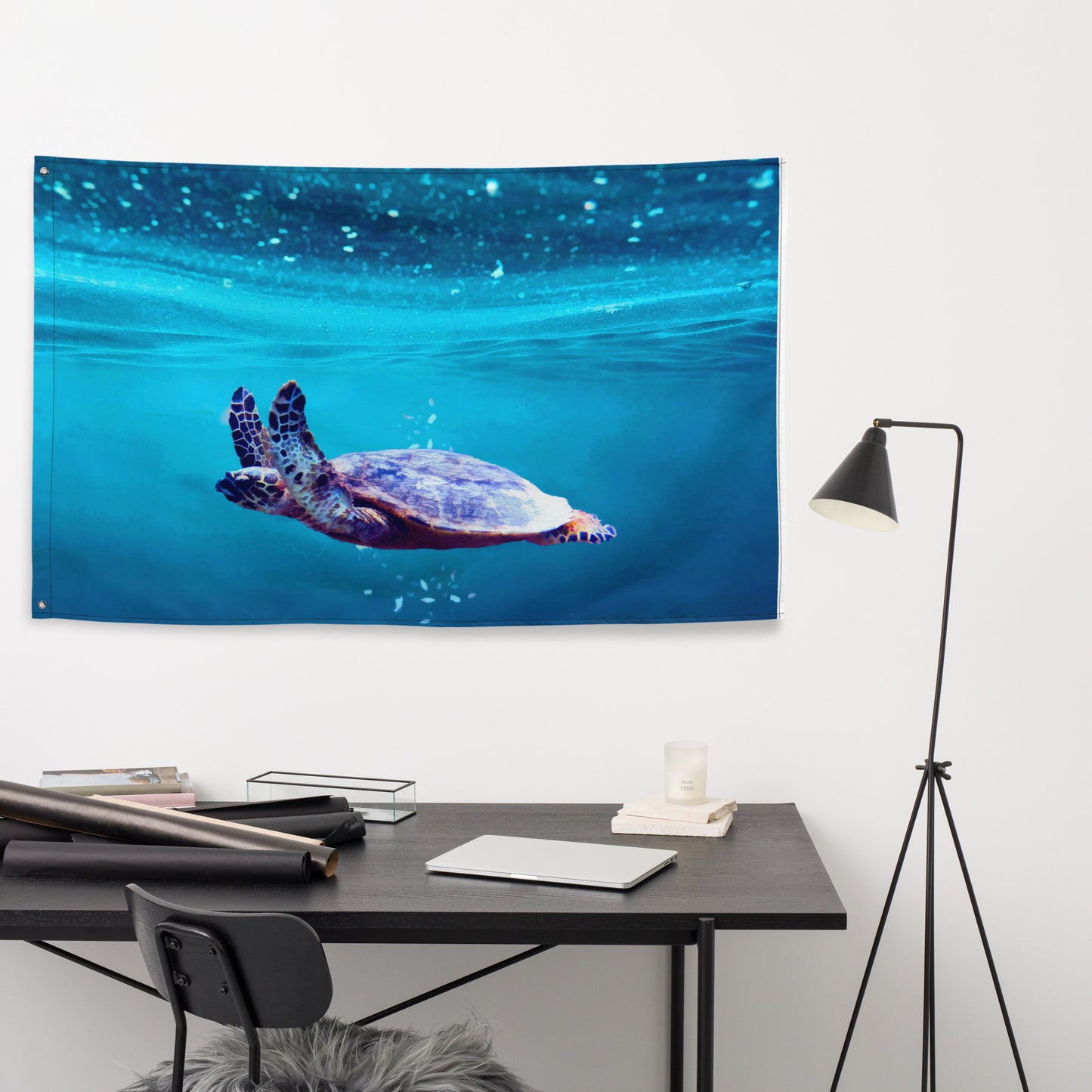 Sea Turtle Art Flag Tapestry