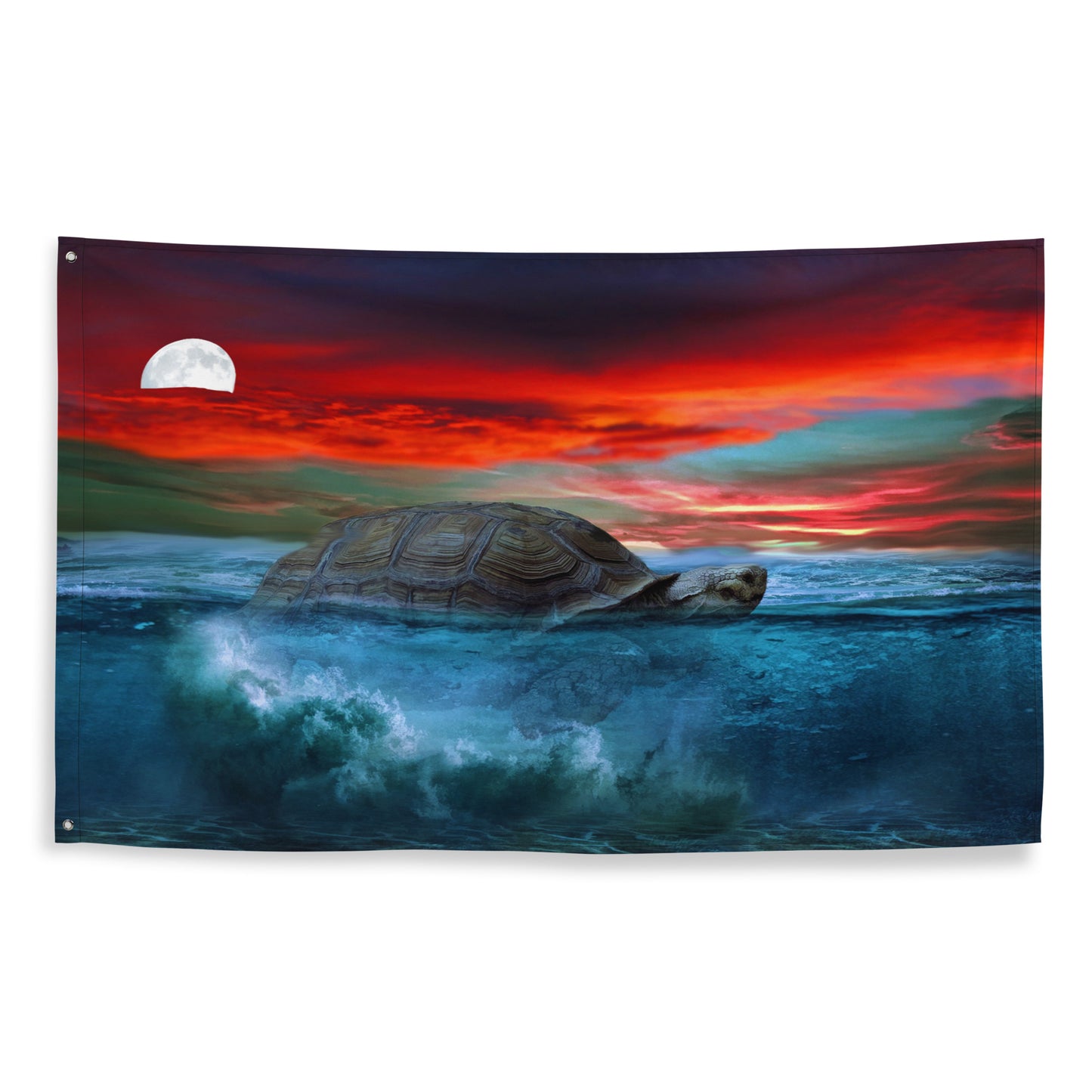 Turtle Painting Artwork Flag Tapestry