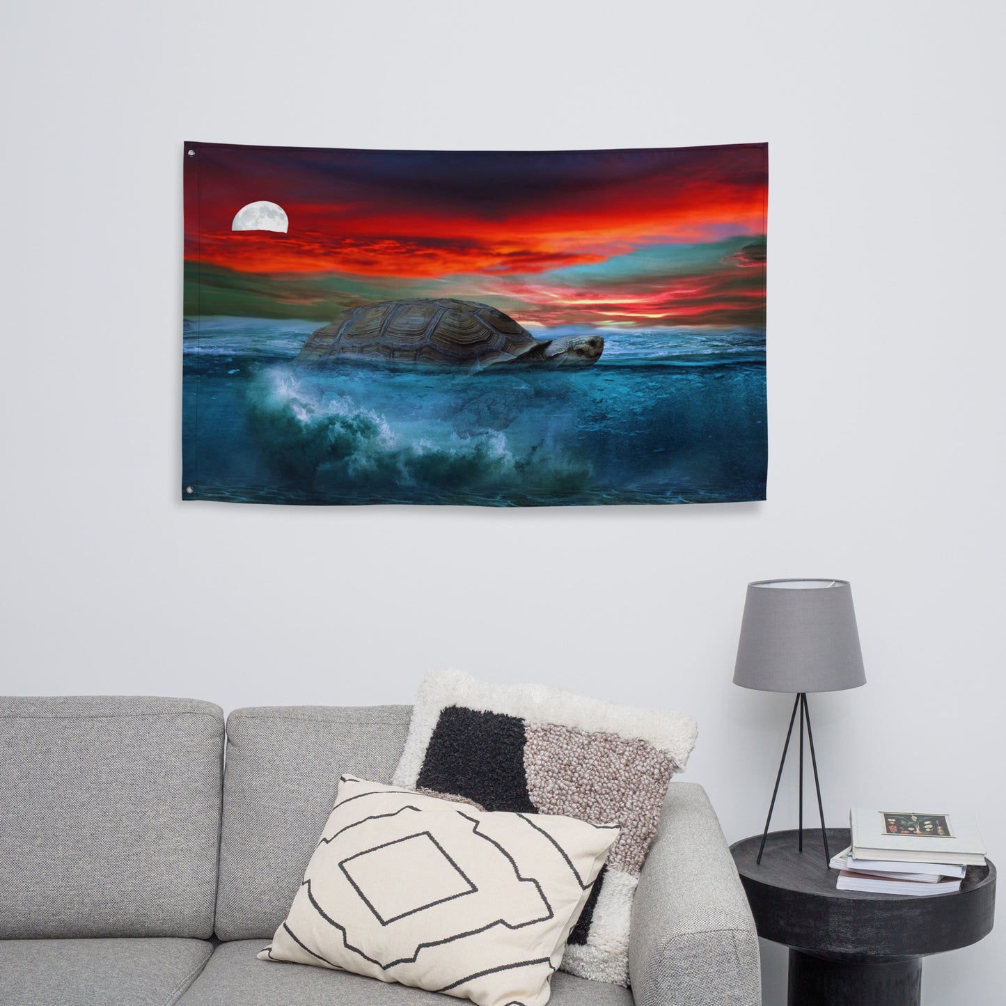 Turtle Painting Artwork Flag Tapestry