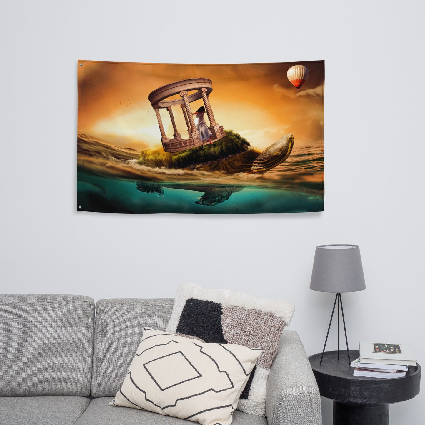 Turtle Fantasy Painting Artwork Flag Tapestry