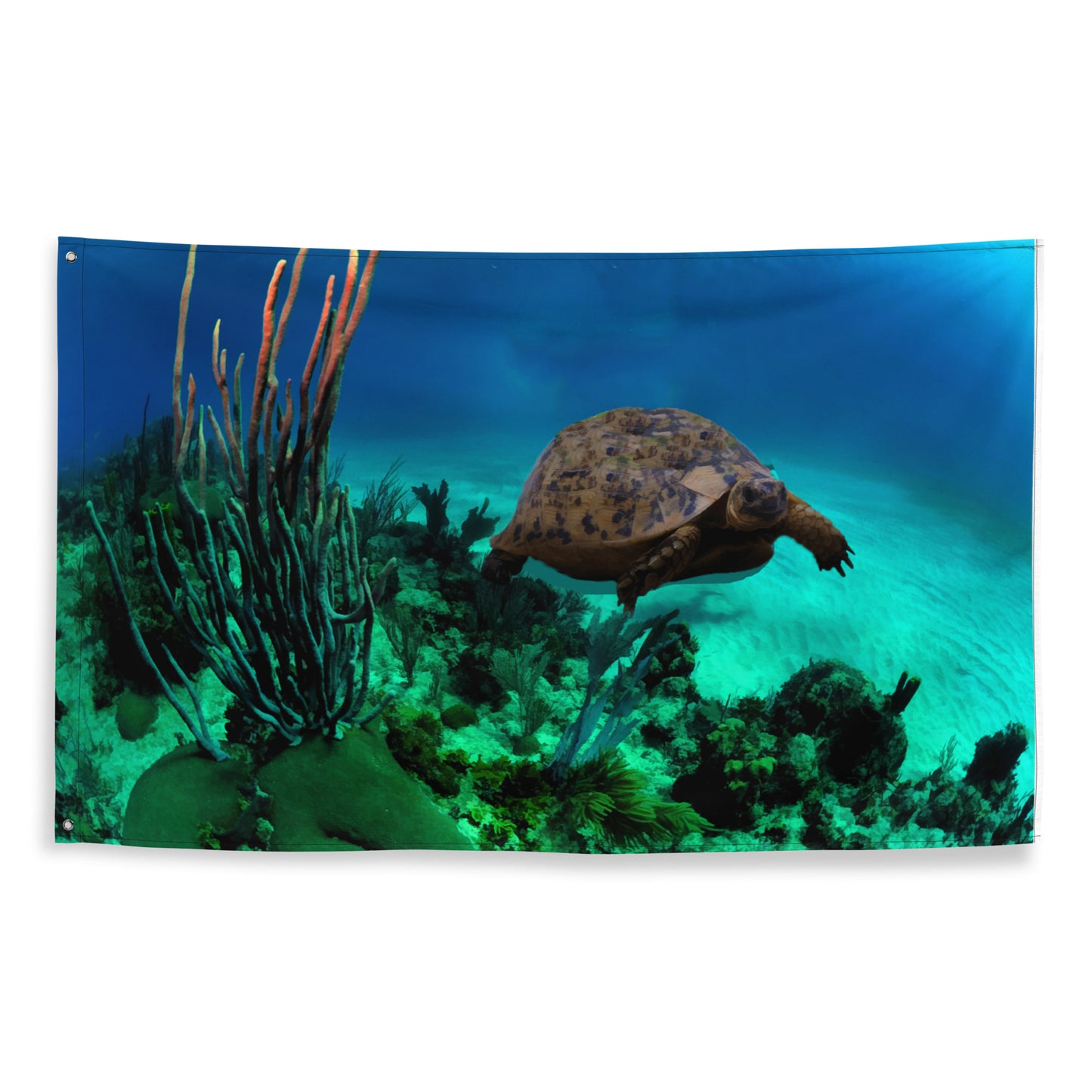 Turtle Artwork Flag Tapestry