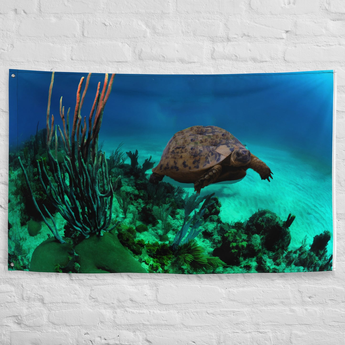 Turtle Artwork Flag Tapestry