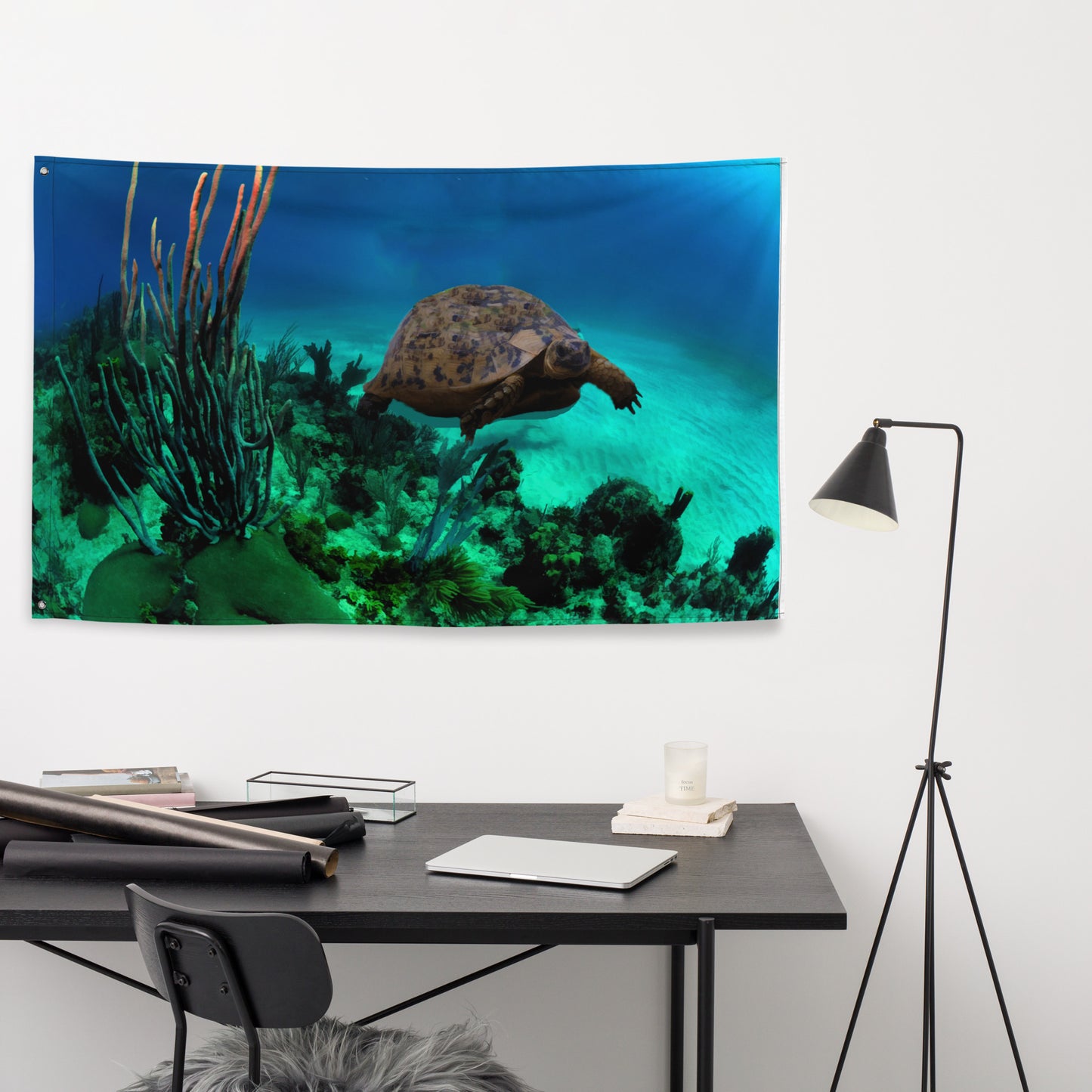 Turtle Artwork Flag Tapestry