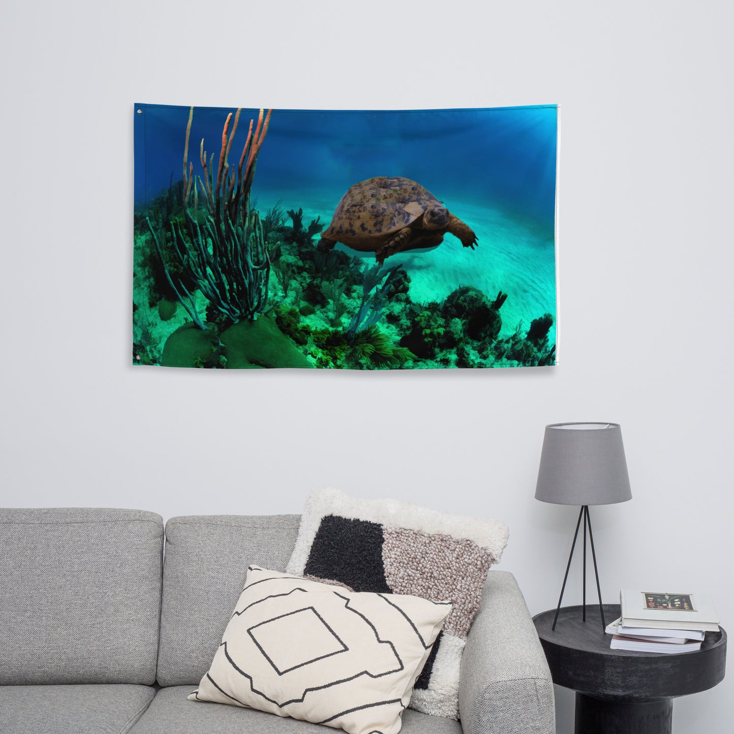 Turtle Artwork Flag Tapestry