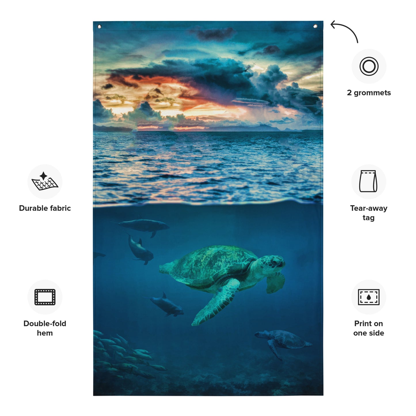Turtle Wall art Oil Painting Flag Tapestry
