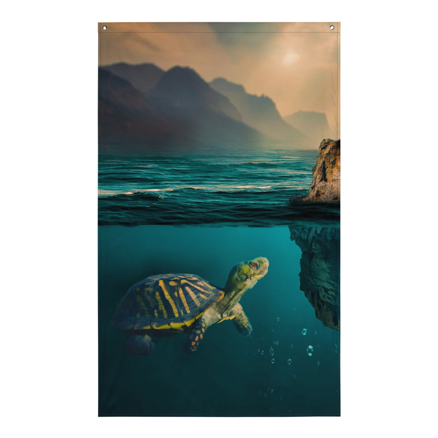 Turtle Art Painting Flag Tapestry